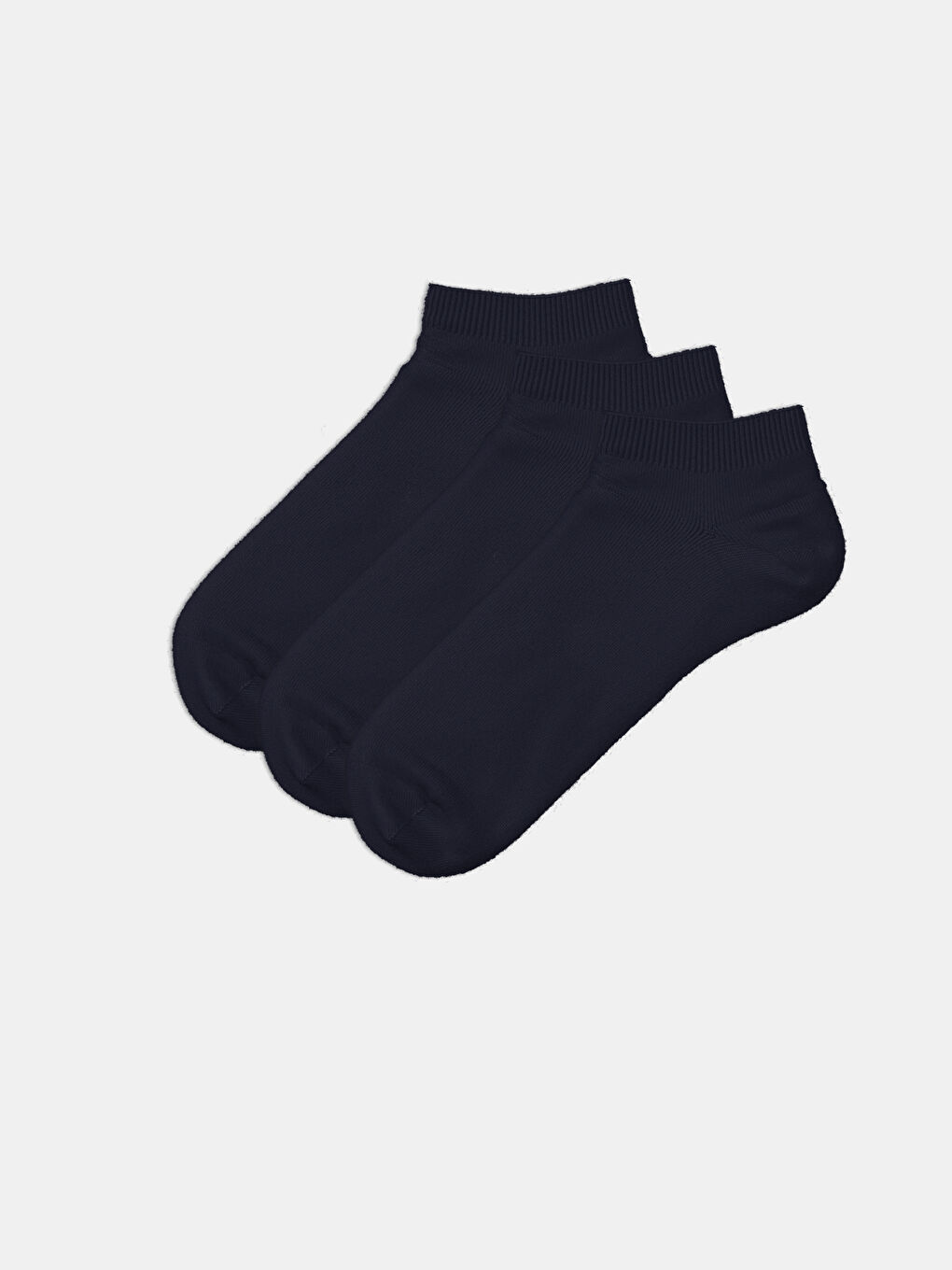 Lacivert Düz Erkek Patik Çorap 3'lü-1