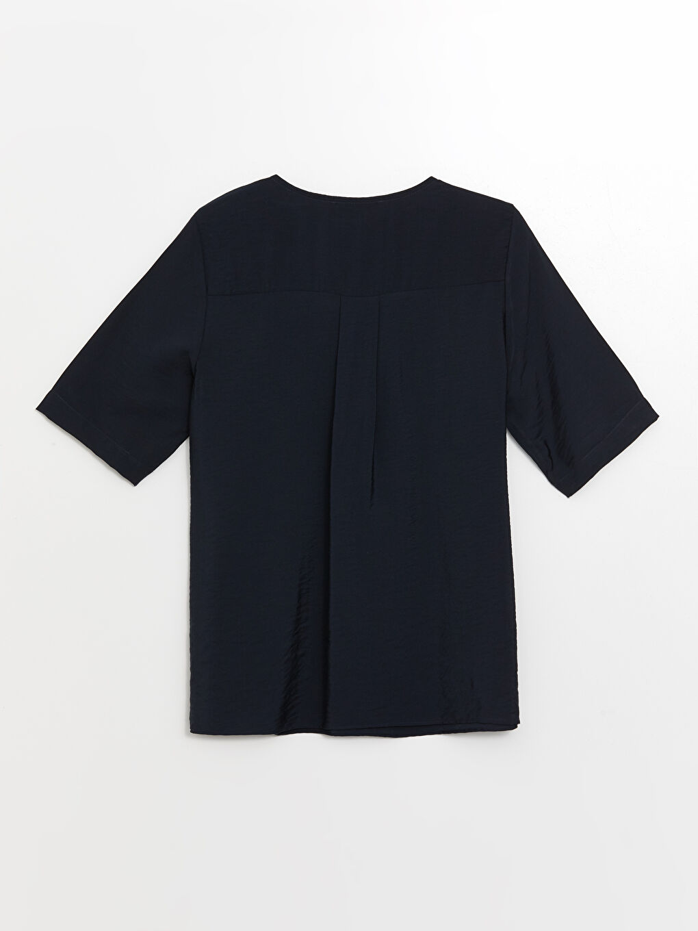Henley Neckline Straight Short Sleeve Women Blouse -S4IF94Z8-E1J