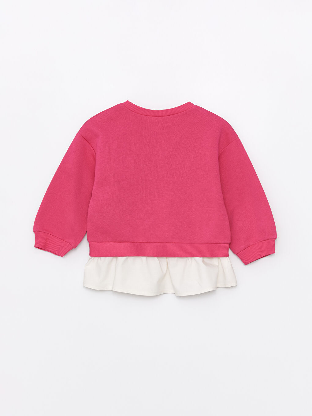 Fuşya Bisiklet Yaka Uzun Kollu Baskılı Kız Bebek Sweatshirt-1