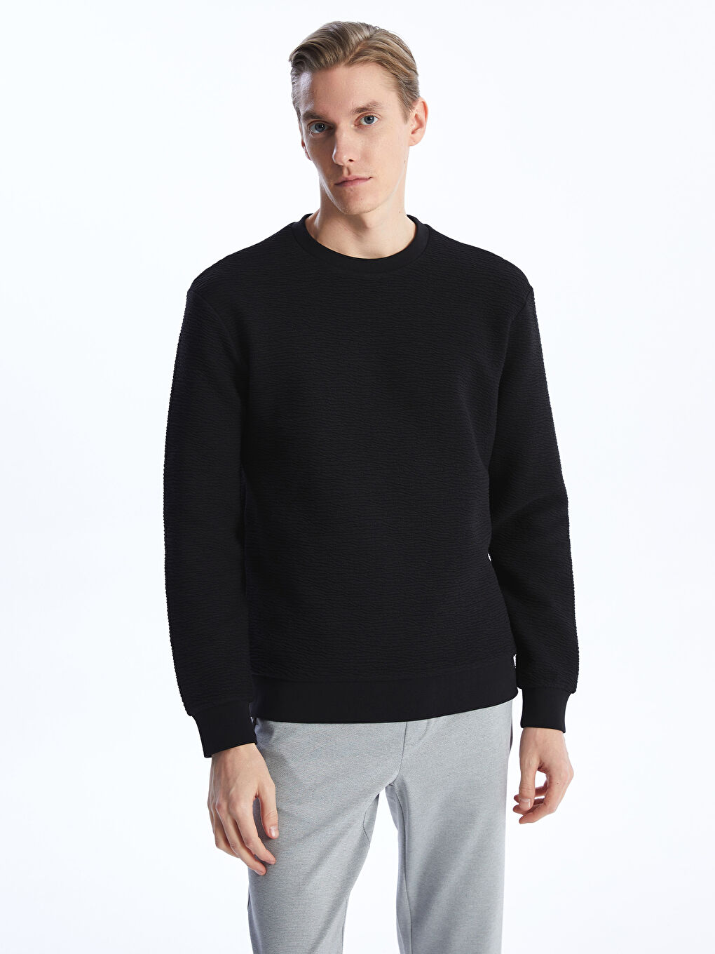 Crew Neck Long Sleeve Men's Sweatshirt -S4IG36Z8-CVL