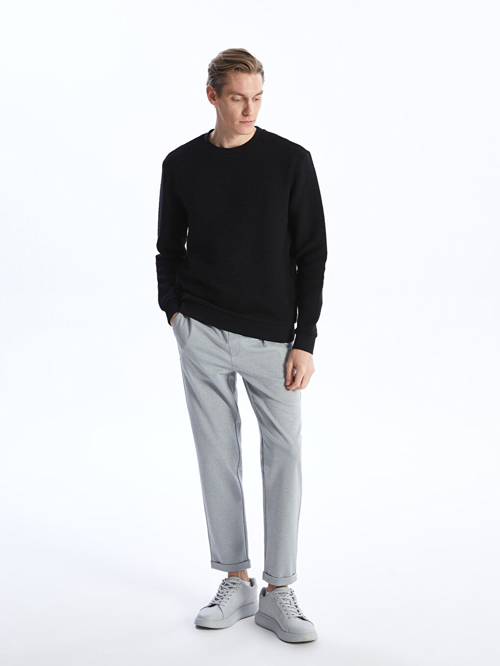 Crew Neck Long Sleeve Men's Sweatshirt -S4IG36Z8-CVL