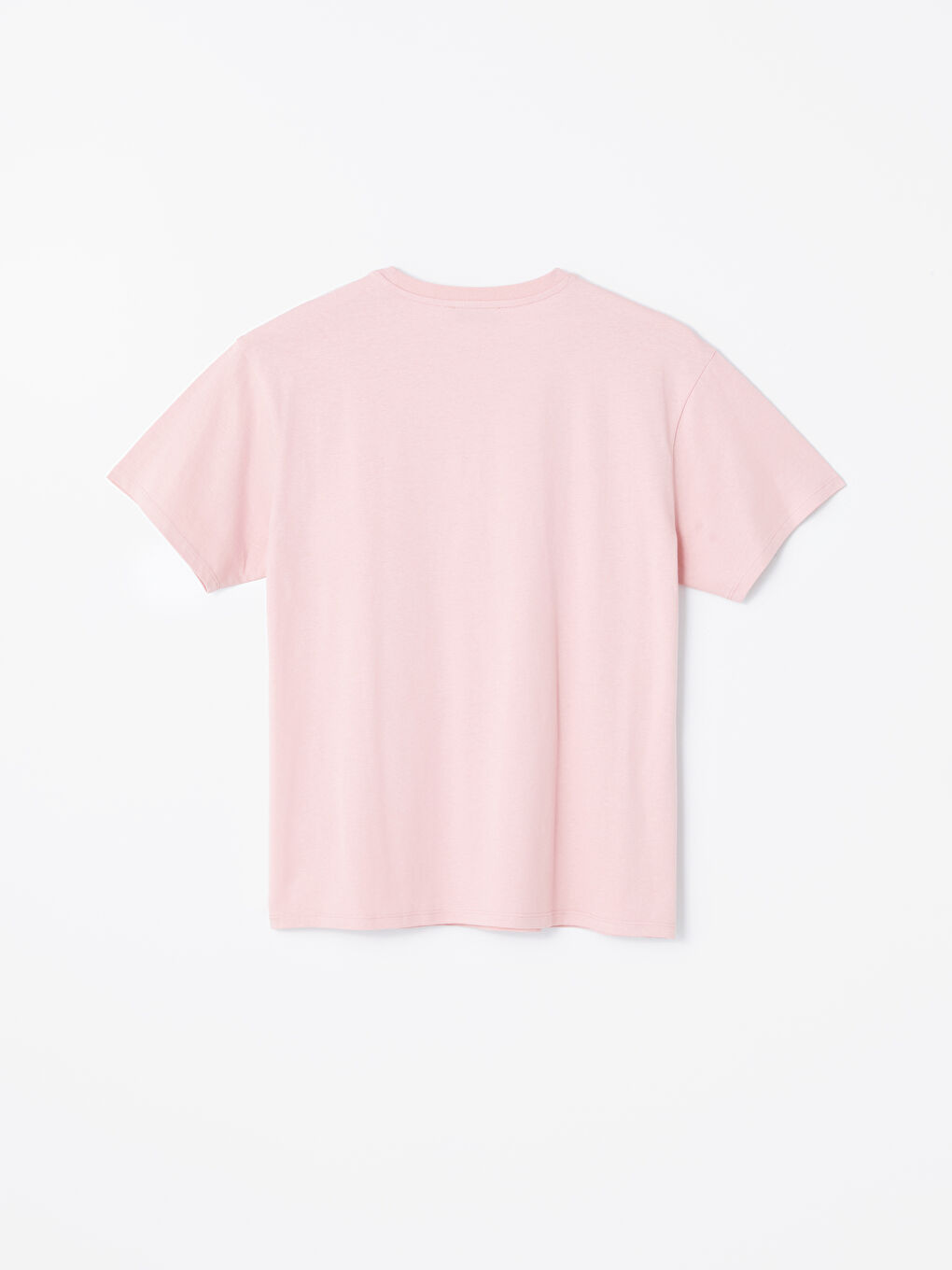 Bisiklet Yaka Nakışlı Kadın Tişört-6