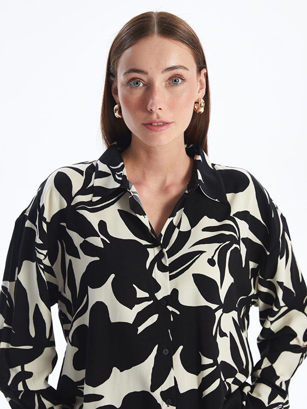 Patterned Women's Shirt Tunic-1