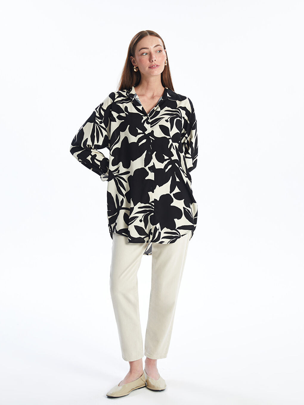 Patterned Women's Shirt Tunic-2