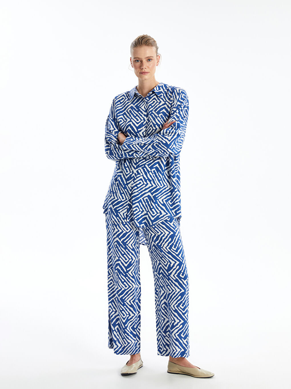 Patterned Women's Shirt Tunic-2