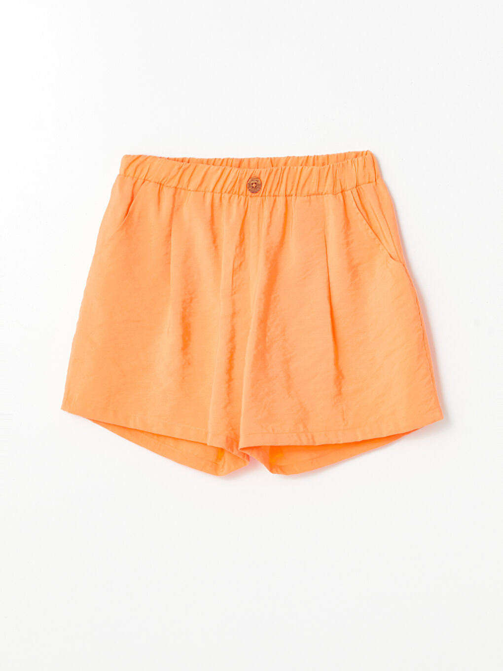Turuncu Beli Lastikli Kız Çocuk Şort