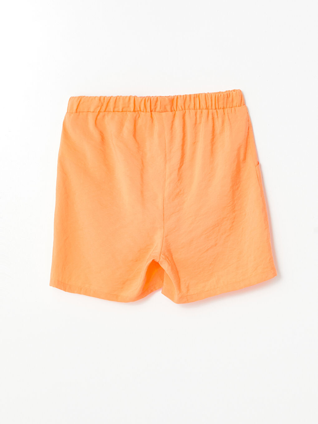 Turuncu Beli Lastikli Kız Çocuk Şort-1