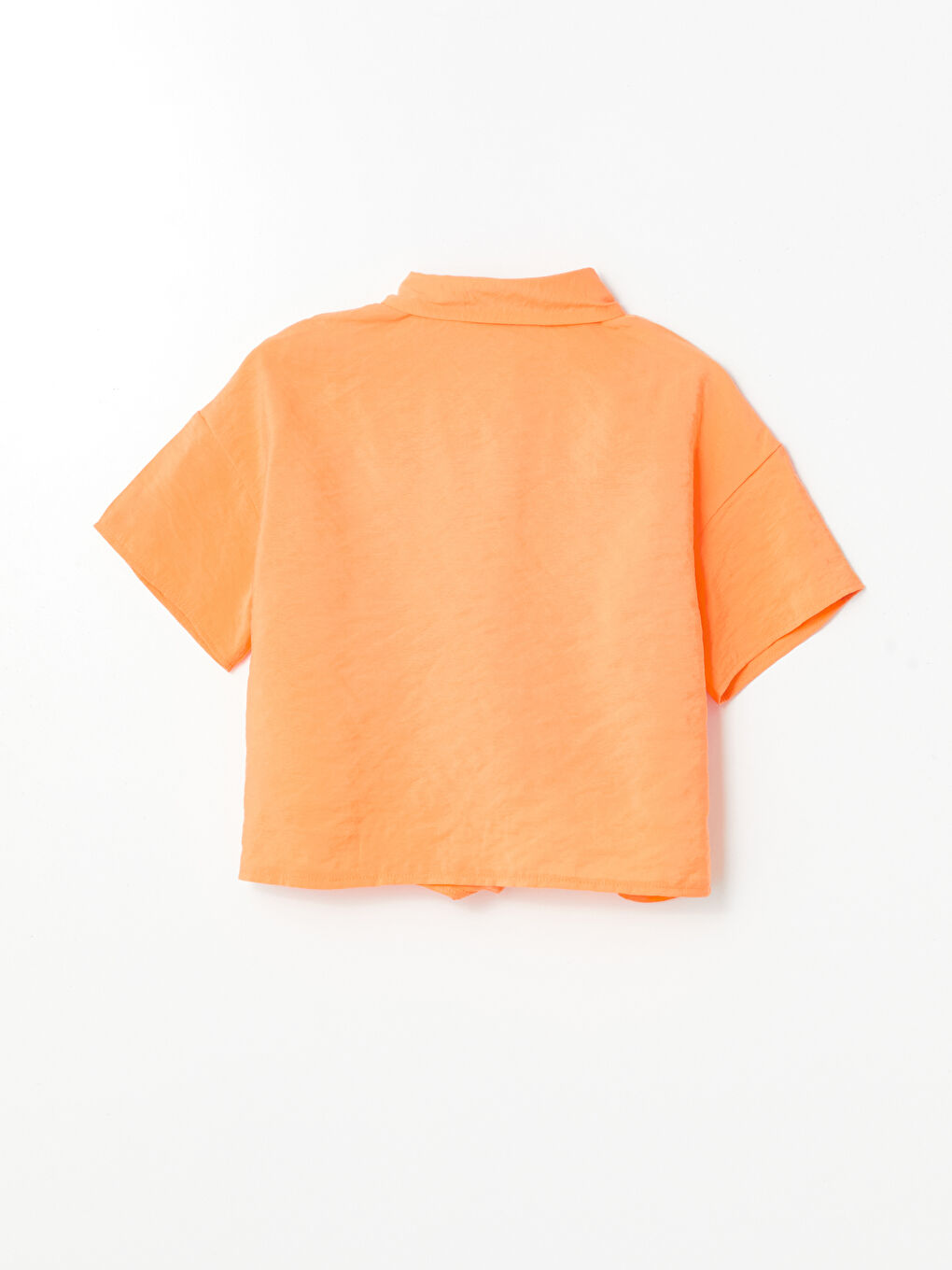 Turuncu Basic Kısa Kollu Kız Çocuk Gömlek-1