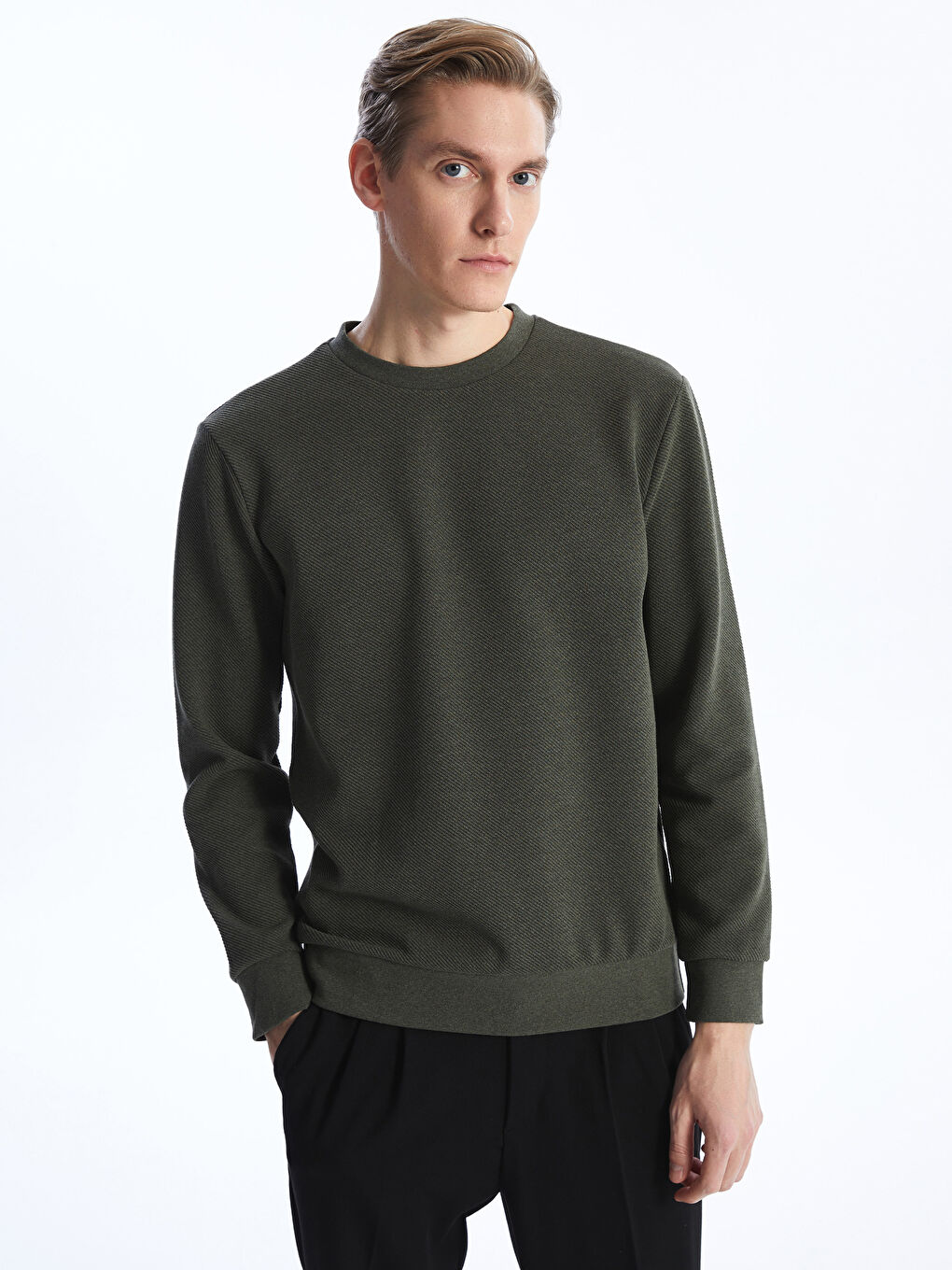 Crew Neck Long Sleeve Men's Sweatshirt -S4IG73Z8-J2L