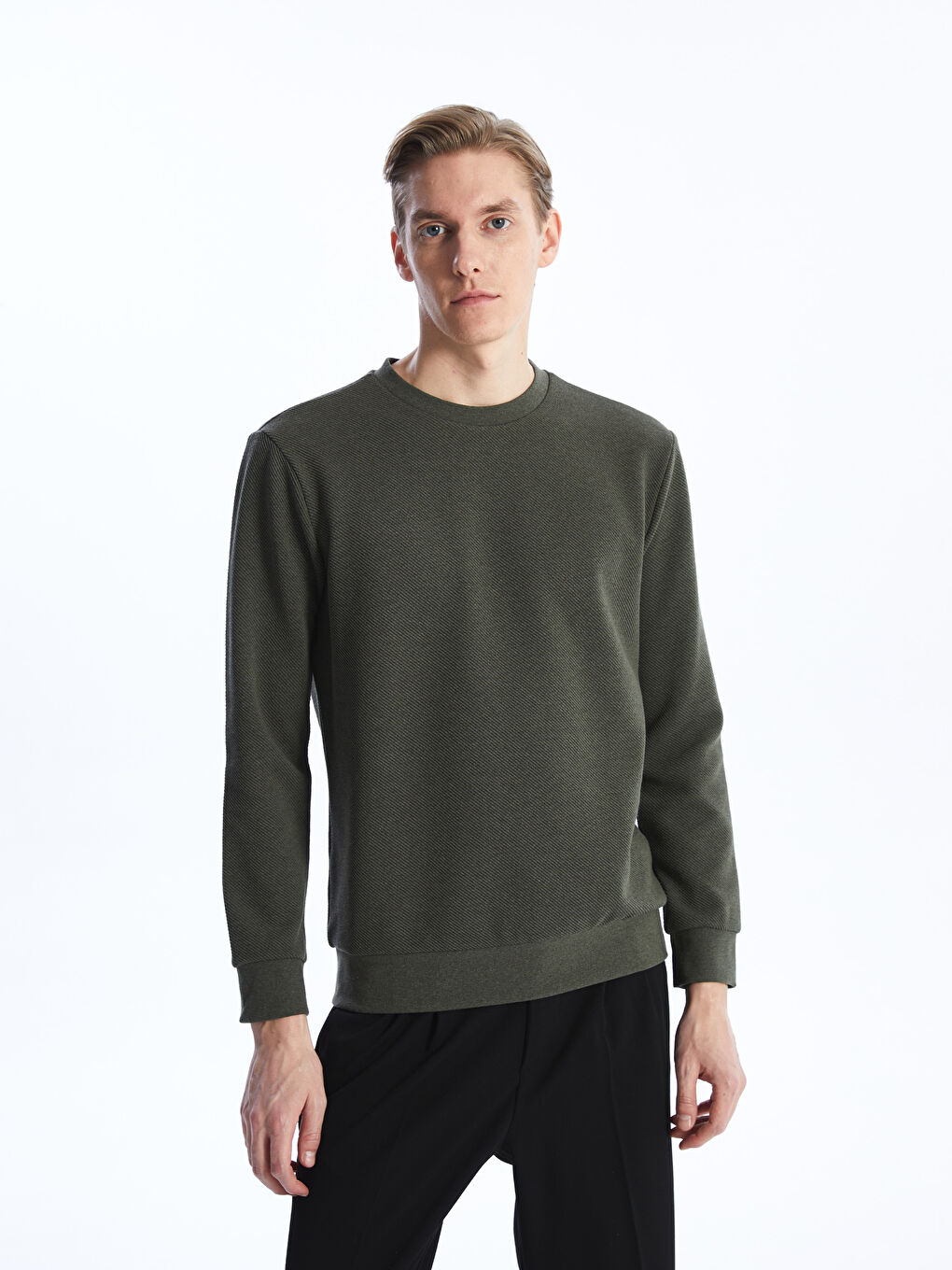 Crew Neck Long Sleeve Men's Sweatshirt -S4IG73Z8-J2L