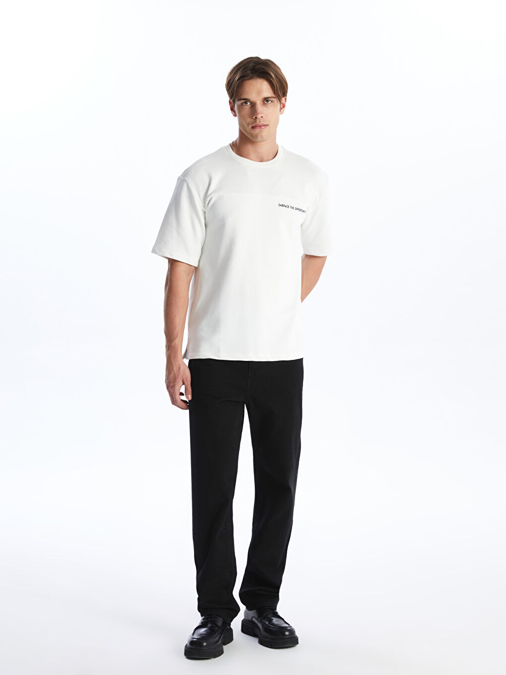 Siyah Baggy Fit Erkek Jean Pantolon-1