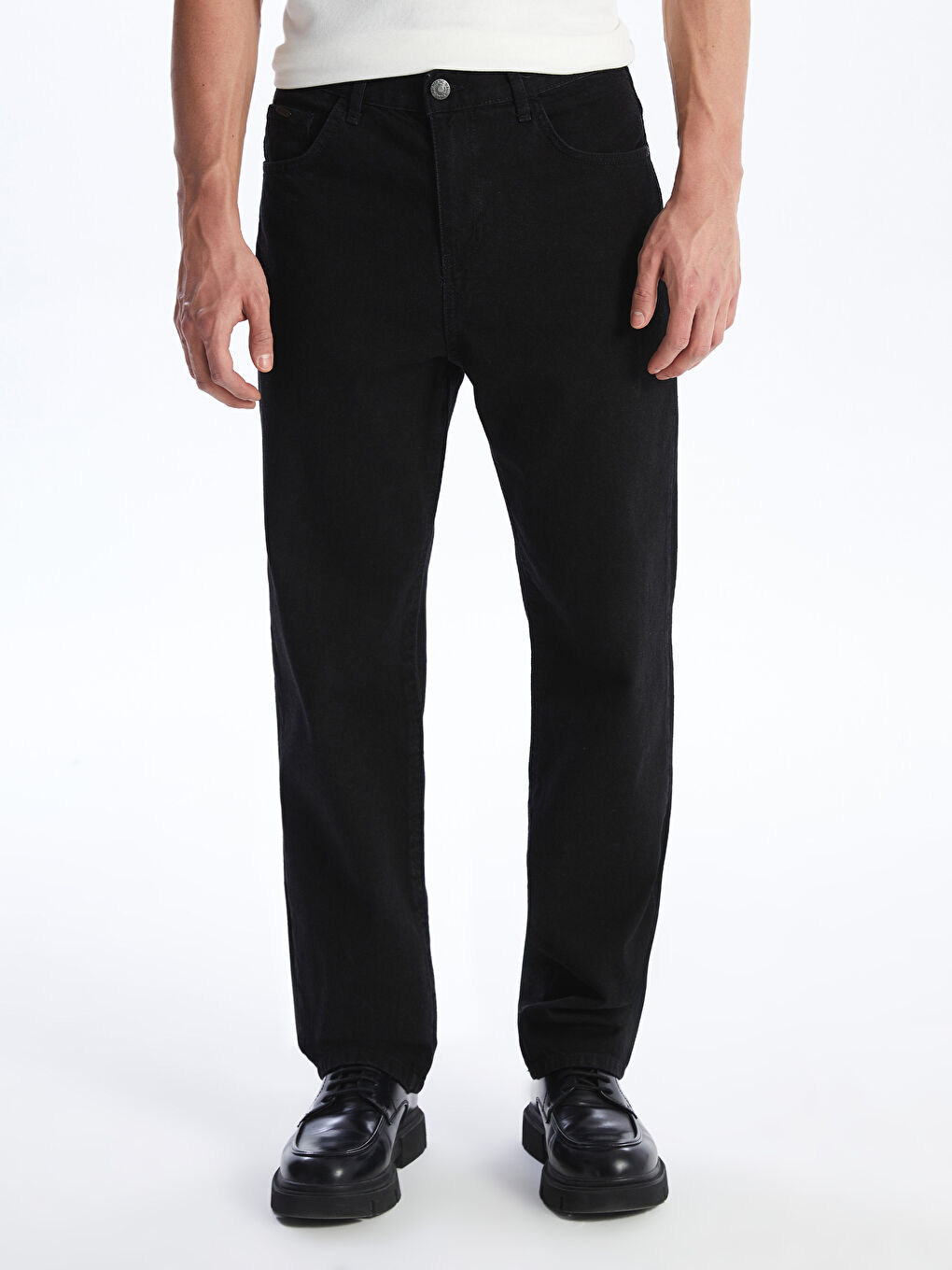 Siyah Baggy Fit Erkek Jean Pantolon-3