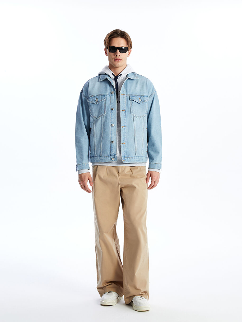 İndigo Rahat Kalıp Erkek Jean Ceket-1