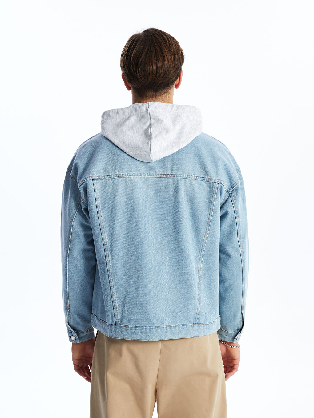 İndigo Rahat Kalıp Erkek Jean Ceket-4