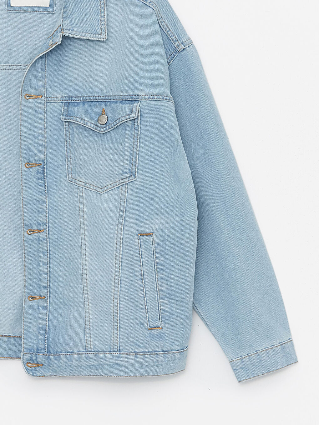 İndigo Rahat Kalıp Erkek Jean Ceket-7