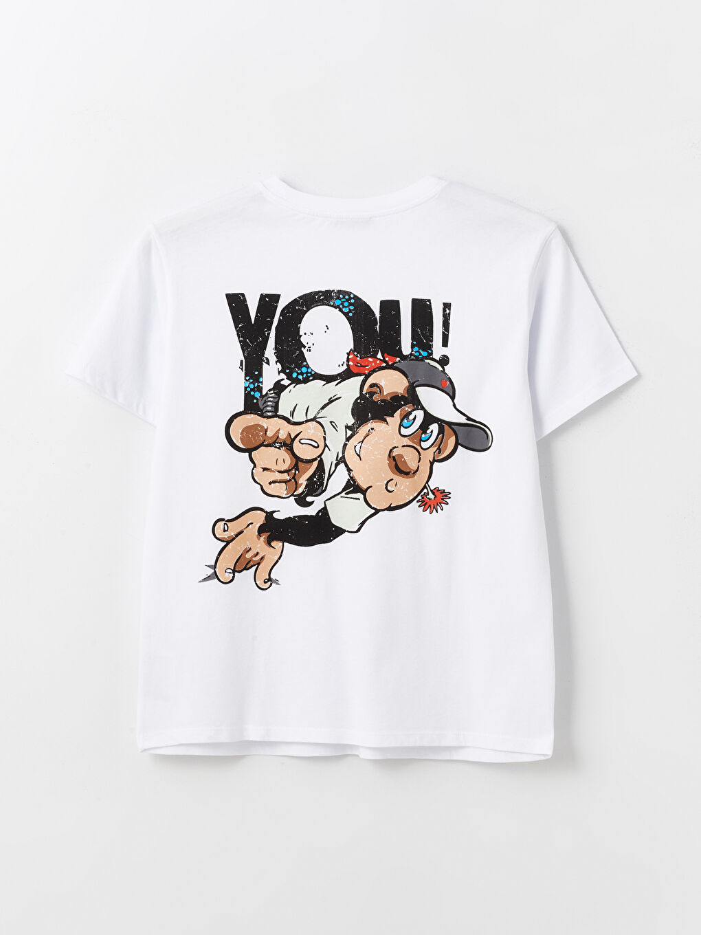 Beyaz Nostaljik Maymun Baskılı Kadın Tişört-6