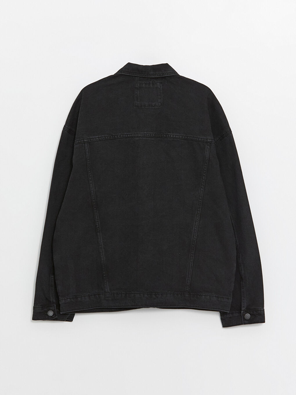 Siyah Rahat Kalıp Erkek Jean Ceket-7