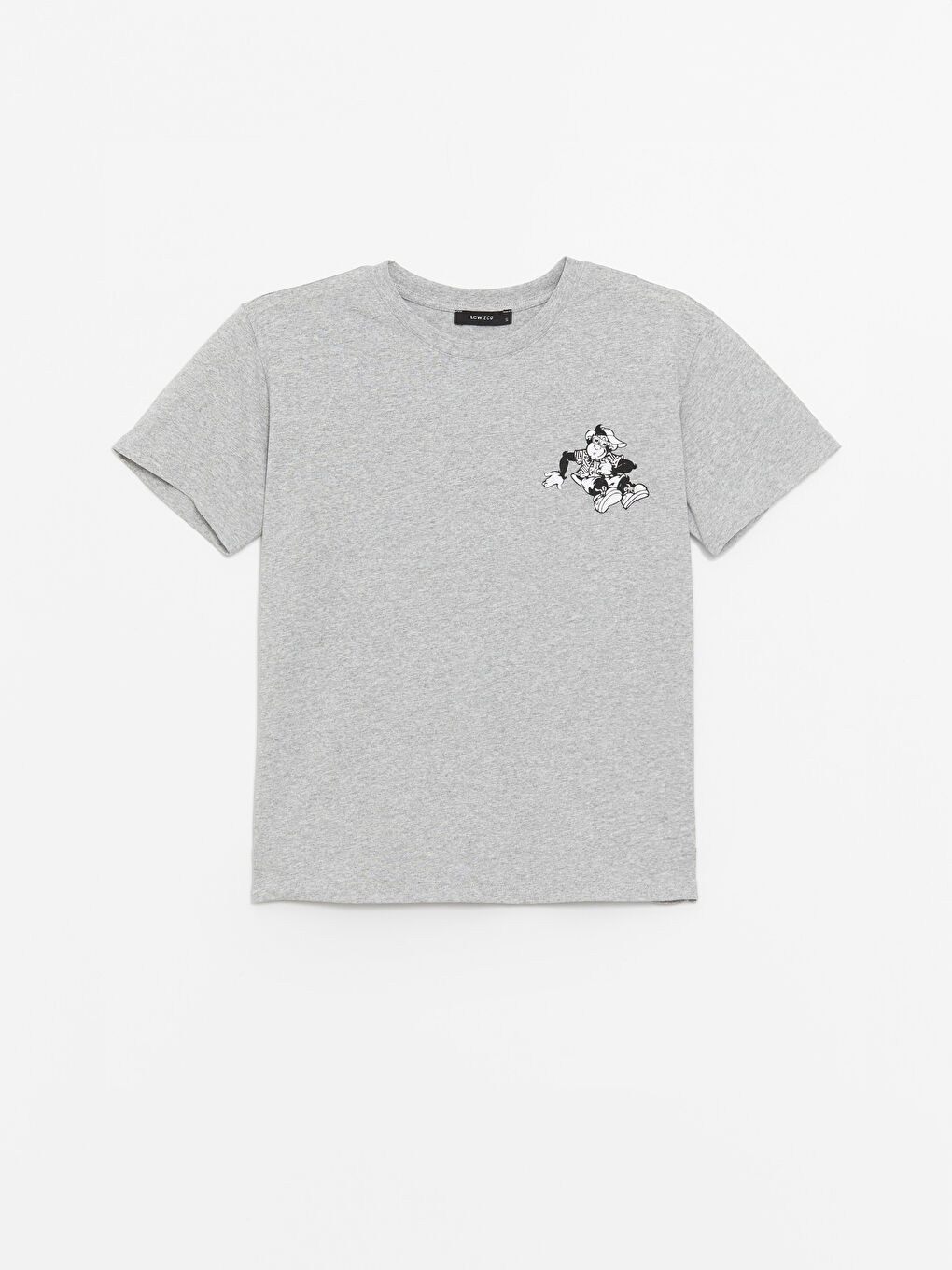 Gri Nostaljik Maymun Baskılı Kadın Tişört-5