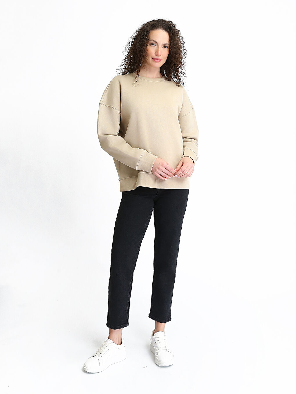 Crew Neck Oversize Women's Sweatshirt-1
