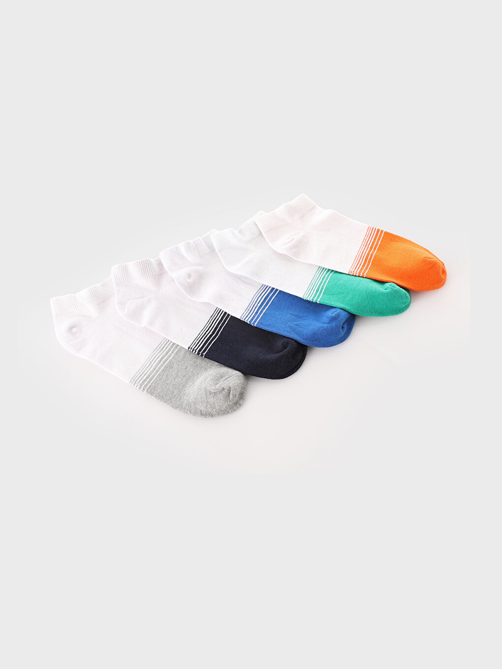 Color Block Men's Trainer Socks 5 Pack