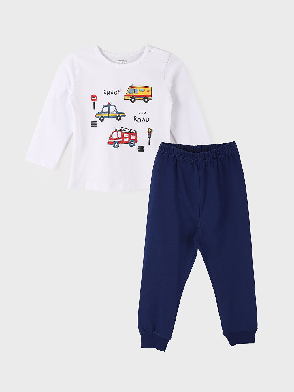 Crew Neck Boys' Pyjama Set -S4IH92Z1-FFB