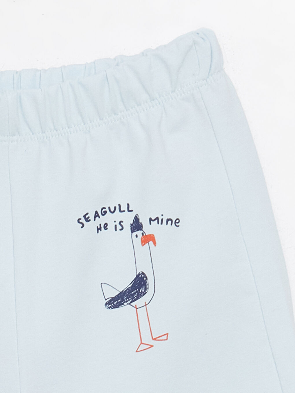 Mavi Beli Lastikli Baskılı Erkek Bebek Şort Pijama Alt-1