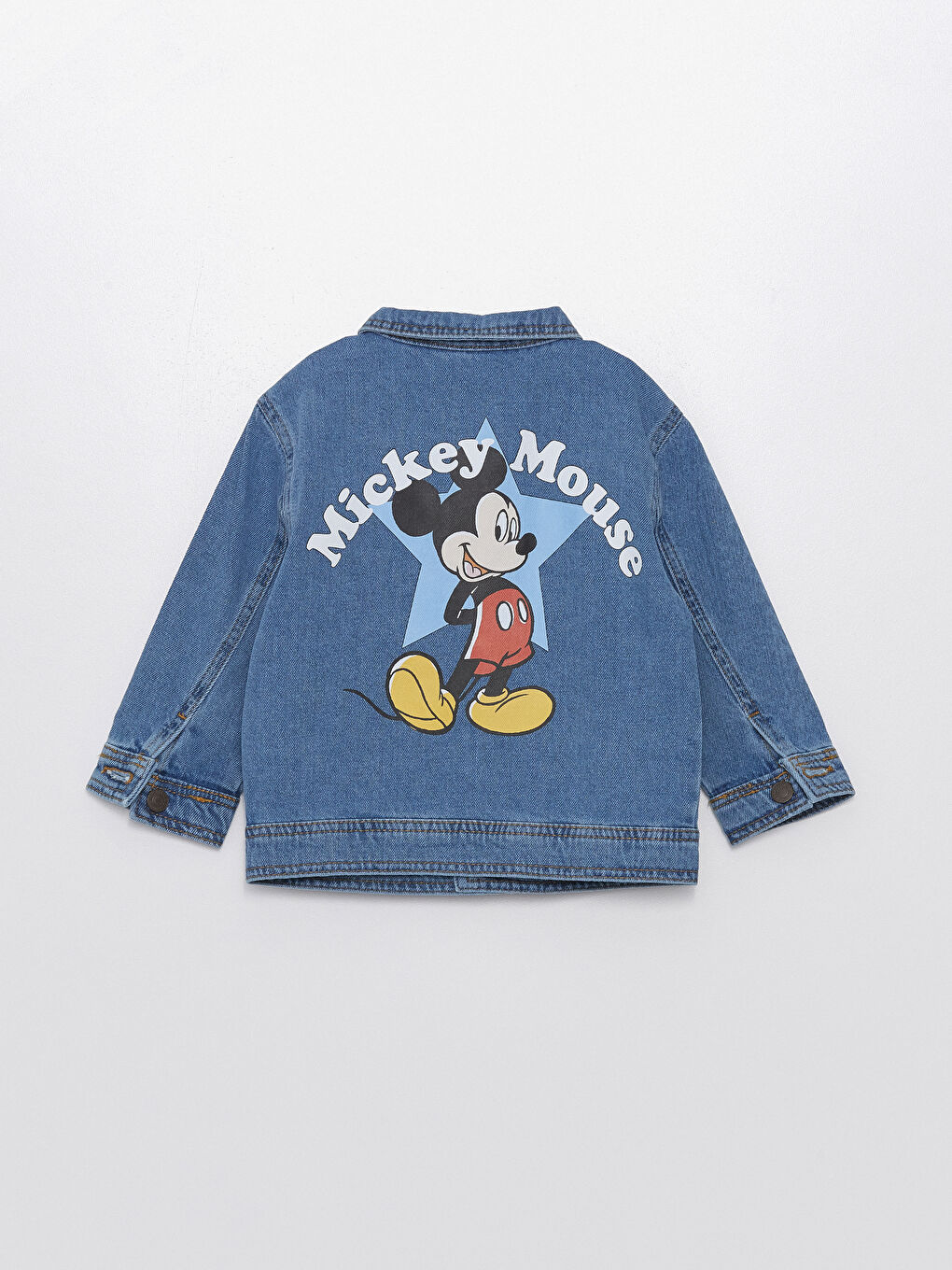 LCW baby Orta İndigo Rodeo Mickey Mouse Baskılı Erkek Bebek Jean Ceket - 3