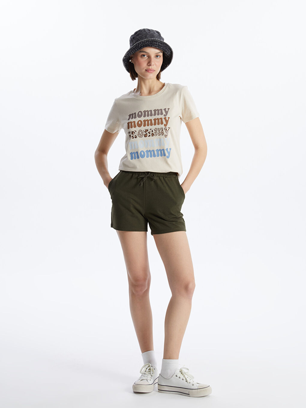 Women's Standard Fit Shorts With Elastic Waist -S4II33Z8-YCQ