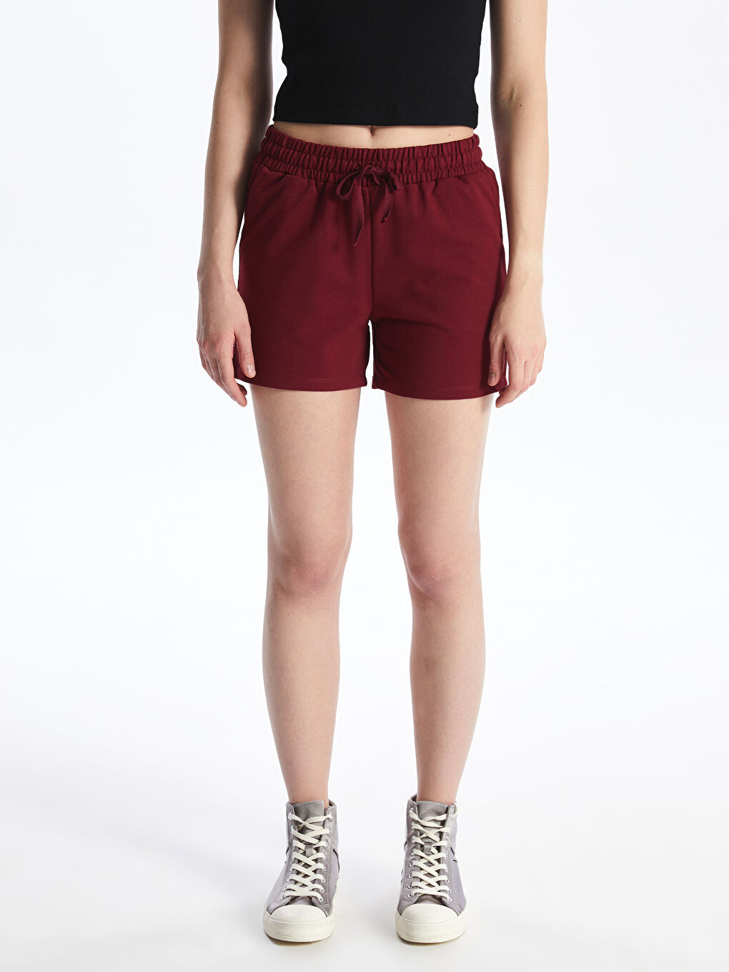 Women's Standard Fit Shorts With Elastic Waist -S4II34Z8-YAY