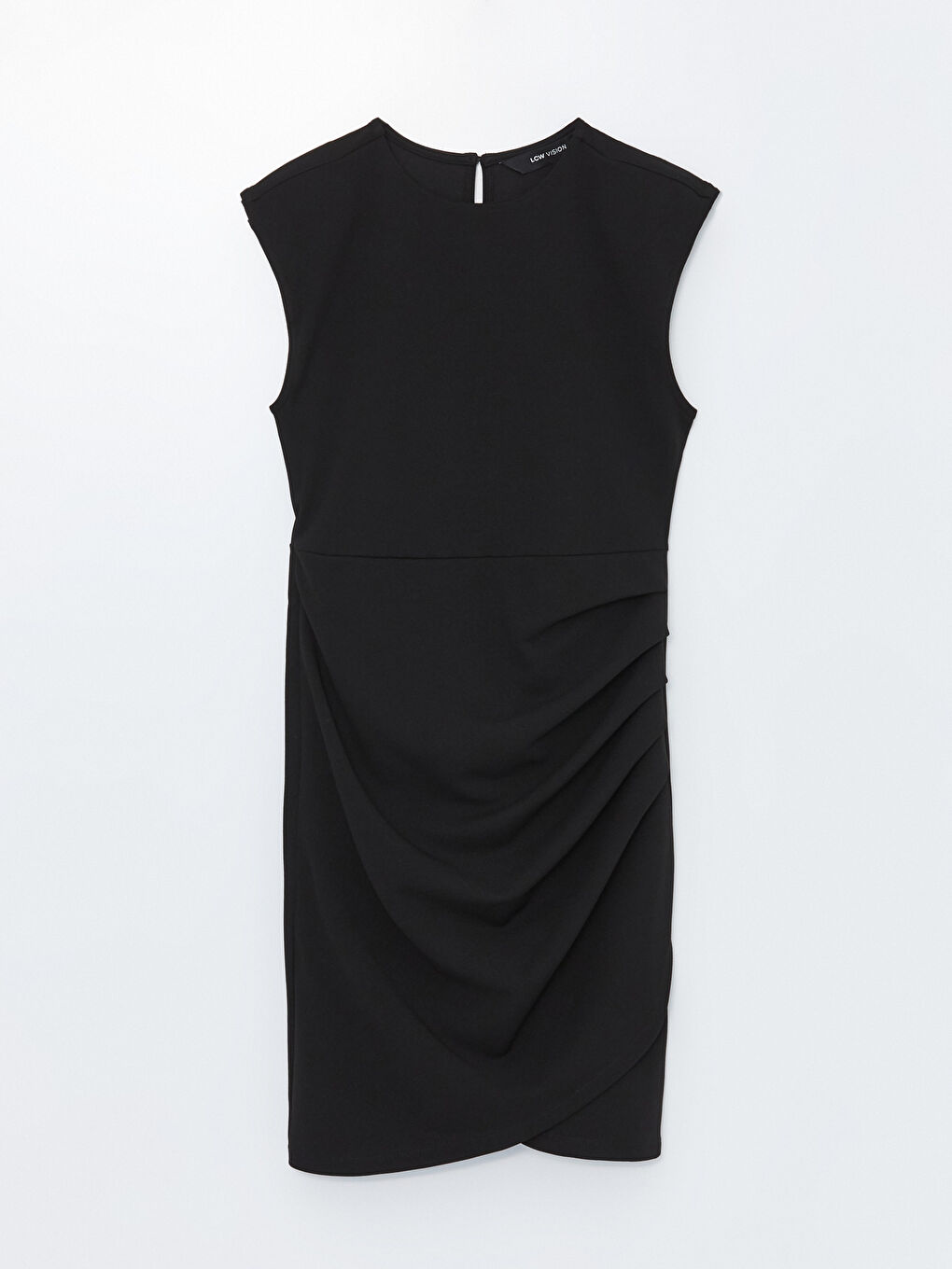 Women's Crew Neck Plain Dress -S4II41Z8-CVL