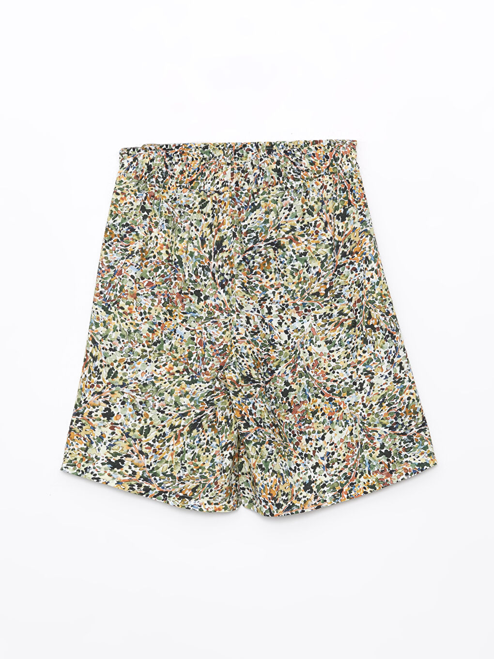 Sarı Beli Lastikli Rahat Kalıp Kadın Şort-5