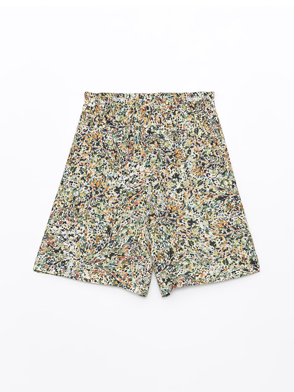 Sarı Beli Lastikli Rahat Kalıp Kadın Şort-6