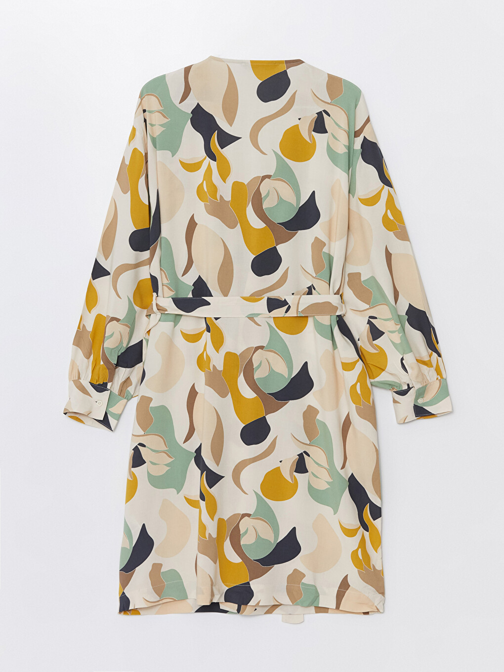 Shawl Collar Patterned Long Sleeve Oversize Women's Kimono-5