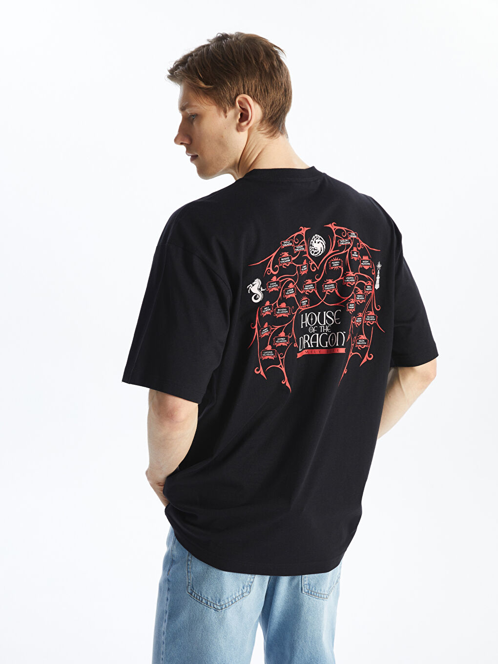 XSIDE Crew Neck House of the Dragon Printed Jersey Men's T-Shirt -S4II93Z8-CVL
