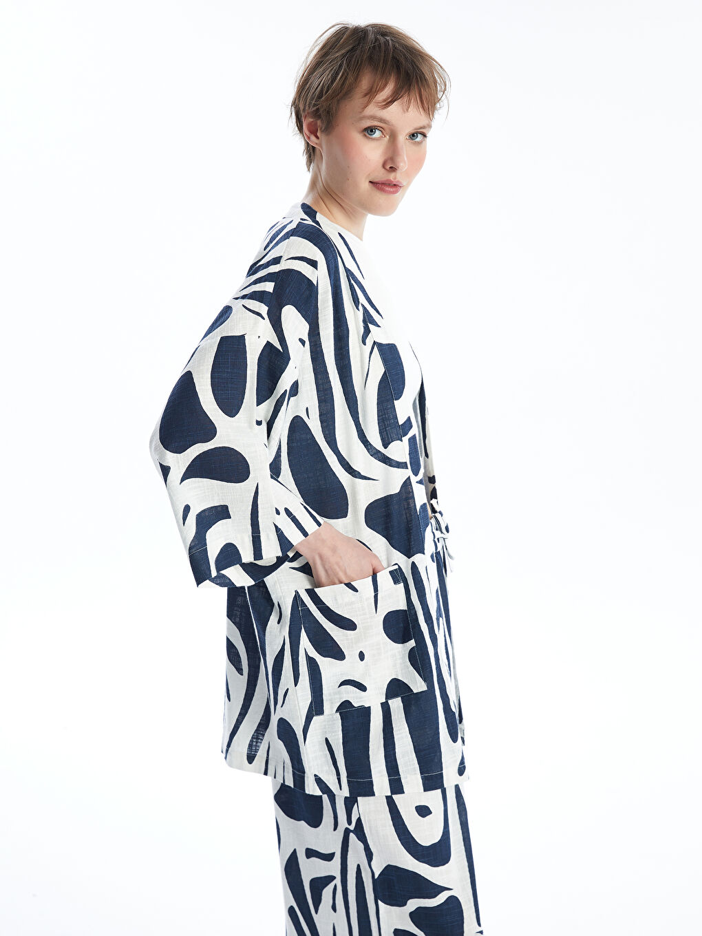 TAMNO PLAVA Kimono Žene -S4II95Z8-LSJ