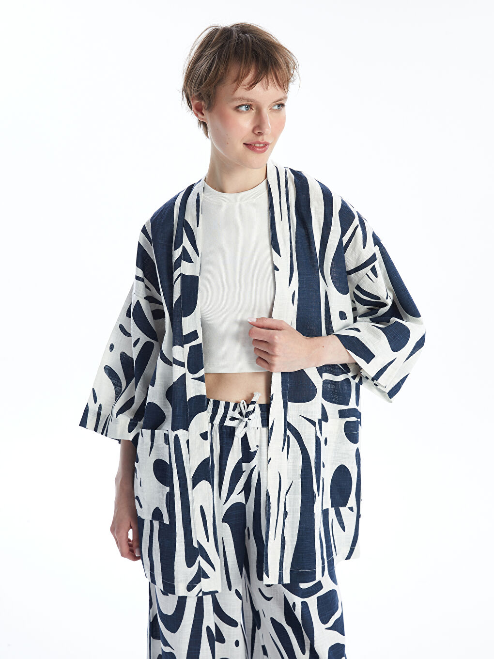 TAMNO PLAVA Kimono Žene -S4II95Z8-LSJ
