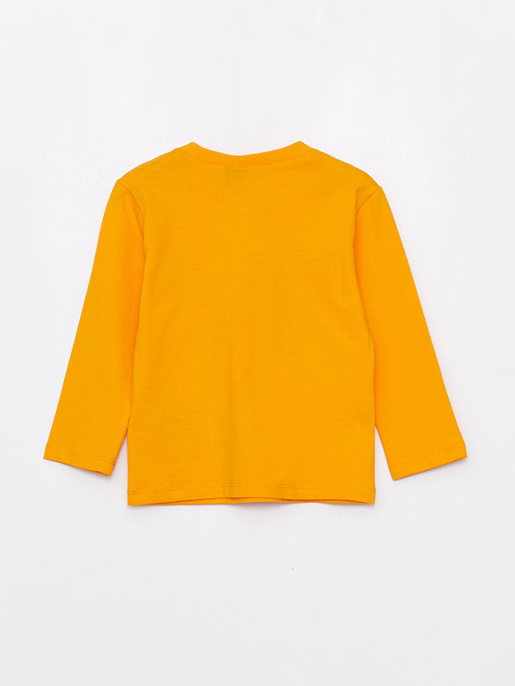 Sarı Bisiklet Yaka Uzun Kollu Galatasaray Baskılı Erkek Bebek Tişört-1