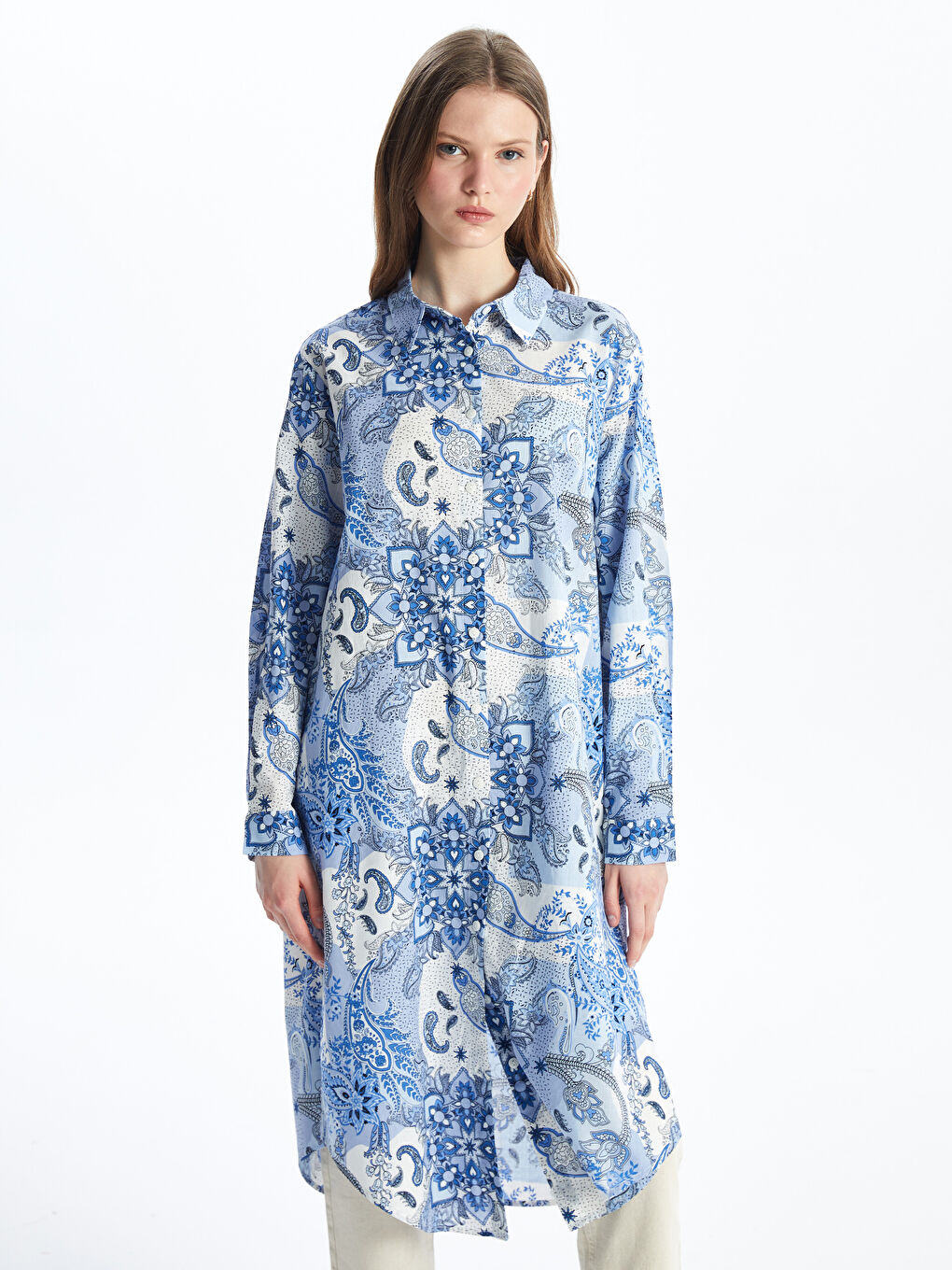 Patterned Women's Shirt Tunic -S4IJ88Z8-LQQ