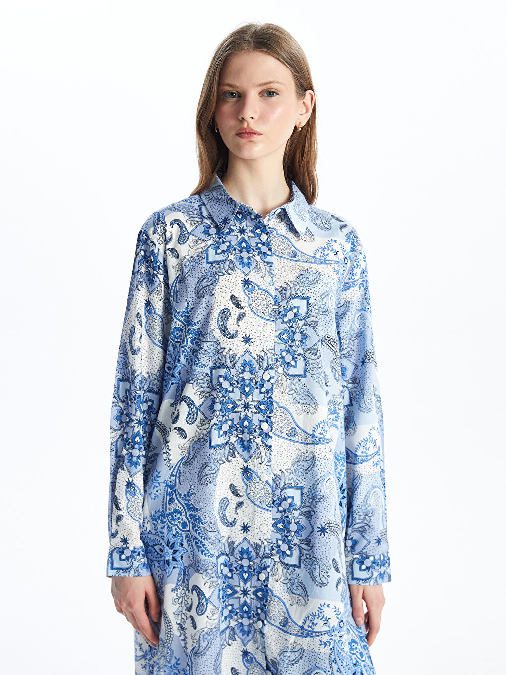 Patterned Women's Shirt Tunic -S4IJ88Z8-LQQ
