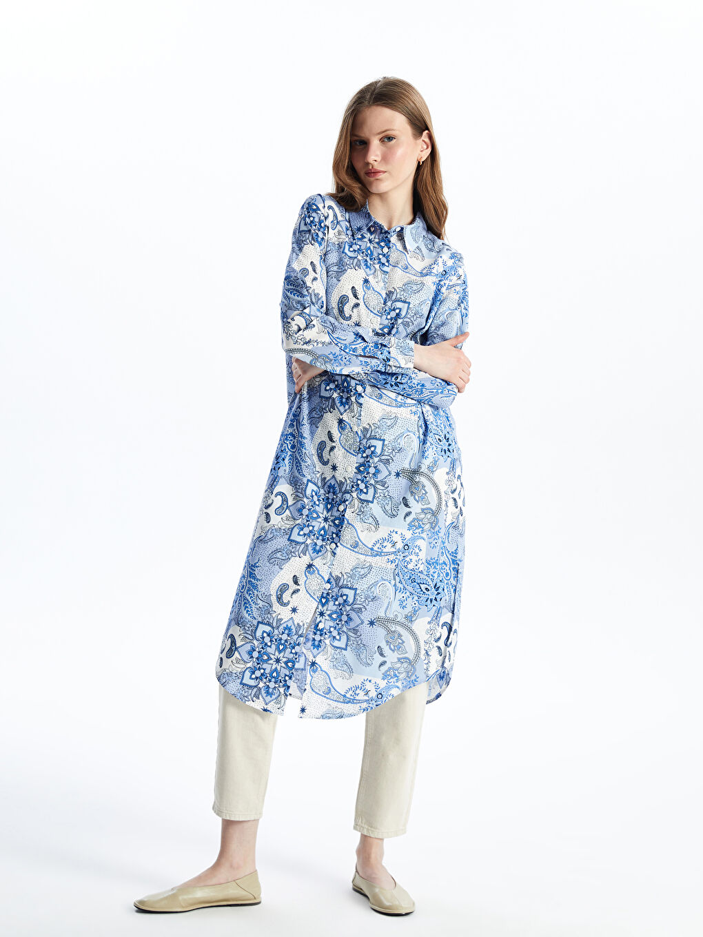 Patterned Women's Shirt Tunic -S4IJ88Z8-LQQ