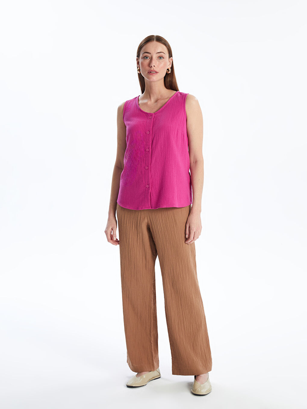 V Neck Straight Women Blouse -S4IJ93Z8-EDF