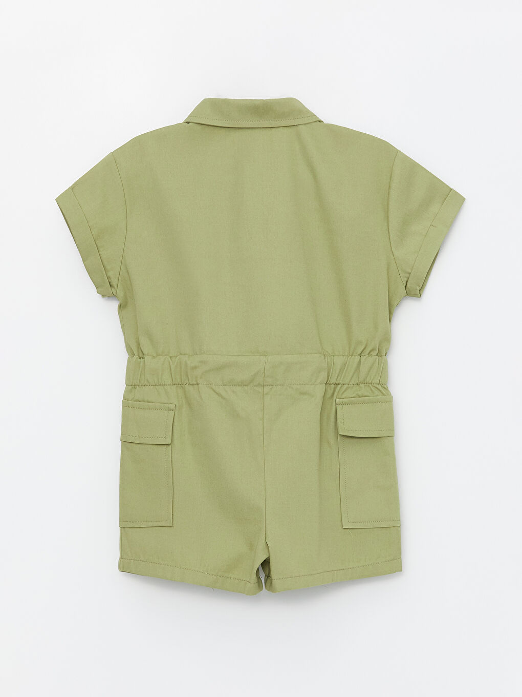 Yeşil Gömlek Yaka Kısa Kollu Basic Kız Bebek Solopet-1