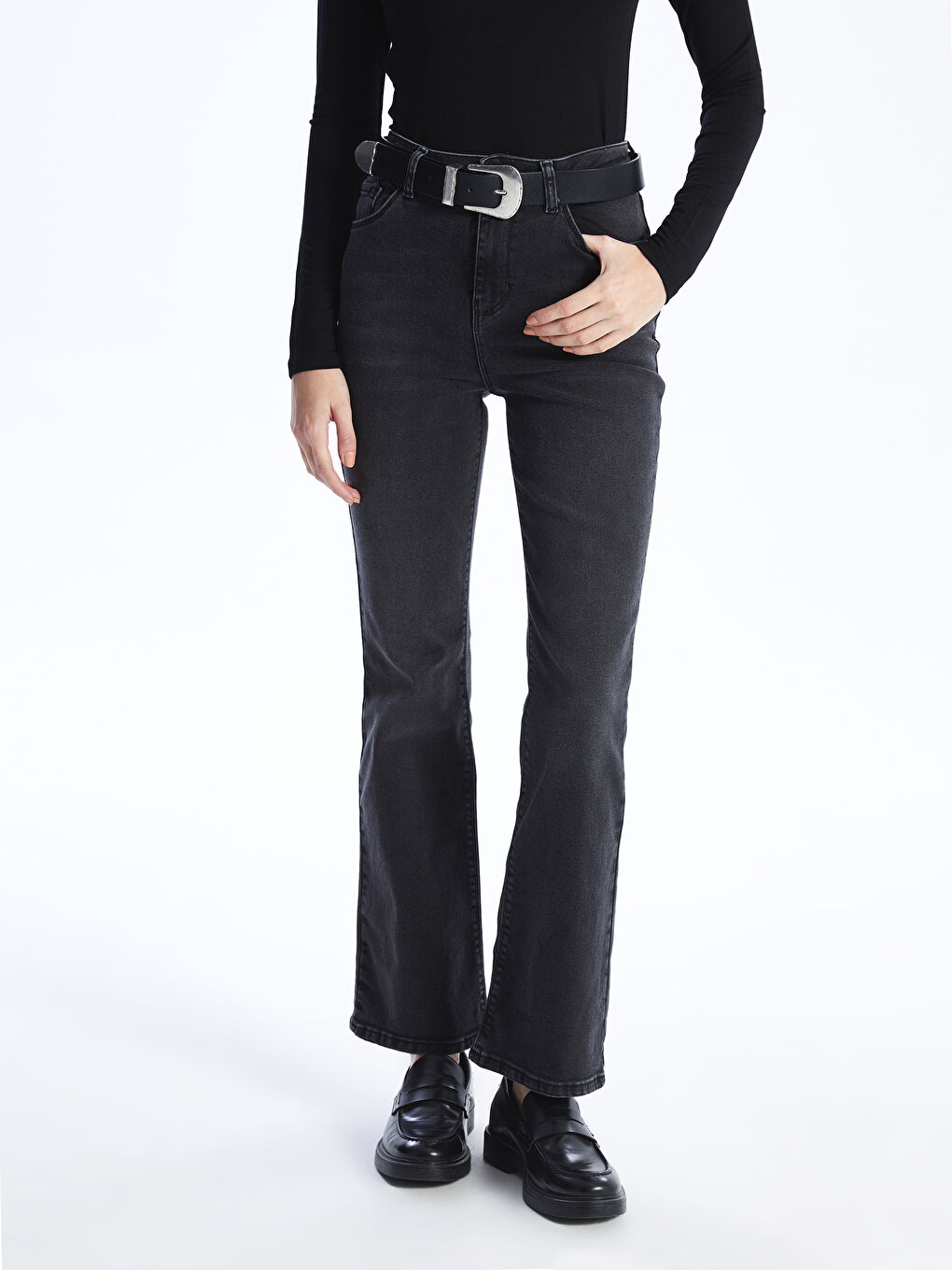 LCWAIKIKI Basic Funnel Neck Plain Long Sleeve Women's T-Shirt -S4IK65Z8-CVL