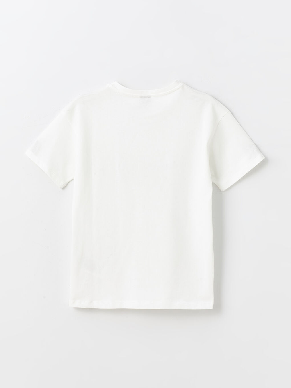 Beyaz Rahat Kalıp Bisiklet Yaka Erkek Çocuk Tişört-1