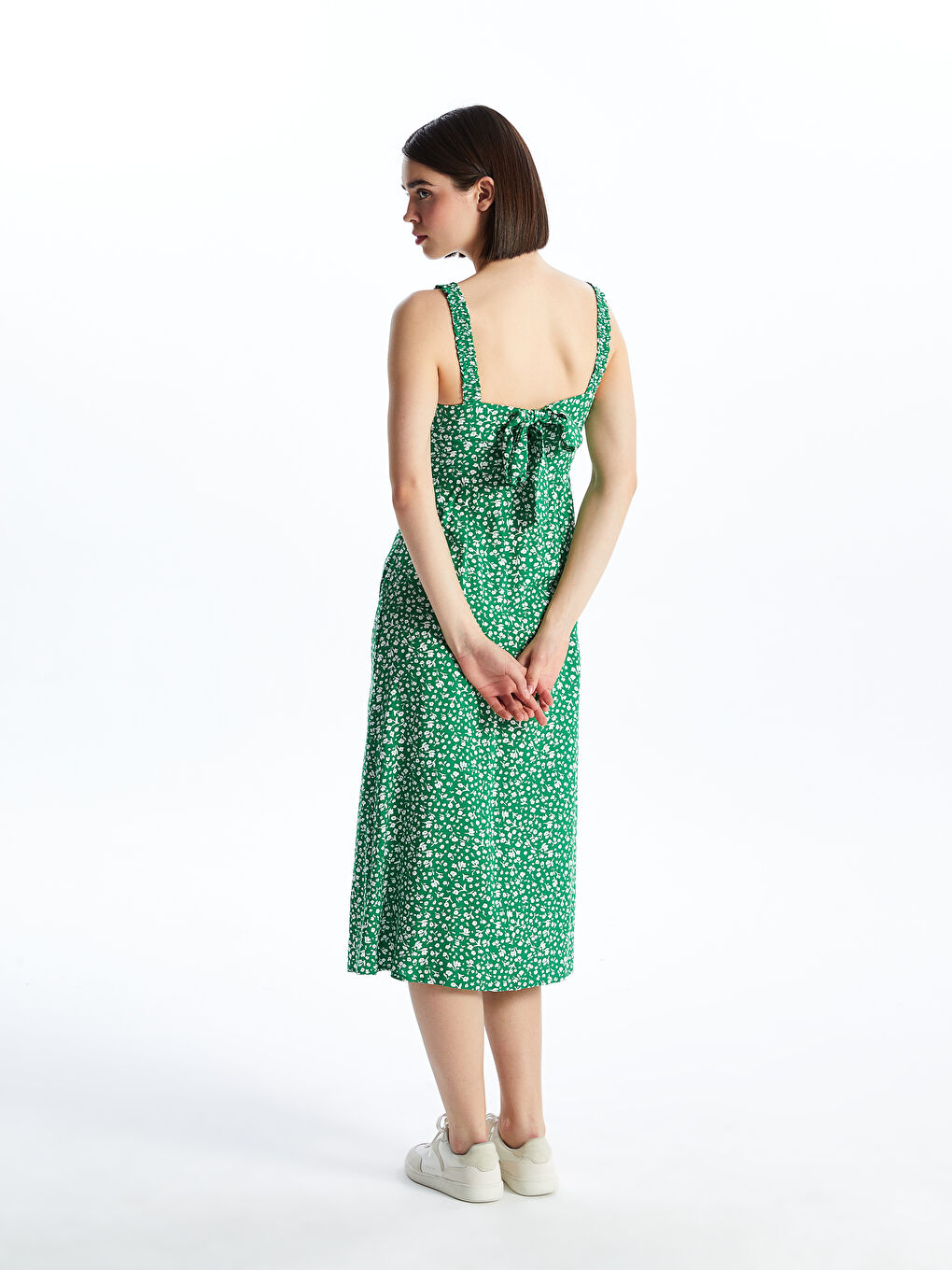 Rochie Florală cu Decolteu în Formă de Inimă pentru Femei