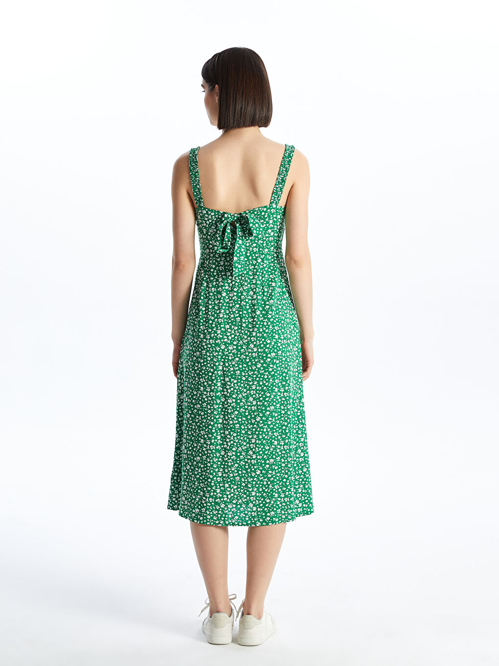 Rochie Florală cu Decolteu în Formă de Inimă pentru Femei-4