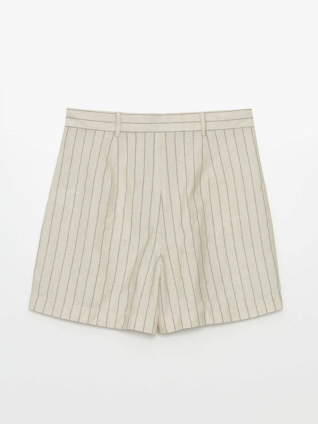 LCW Vision Loose Fit Striped Linen Blend Women's Shorts -S4IL54Z8-LE8