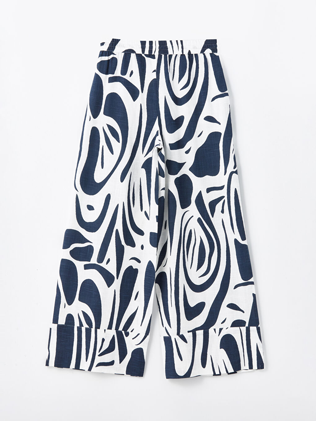 Elasticated Waist Patterned Wide Leg Women's Trousers -S4IL59Z8-LSJ