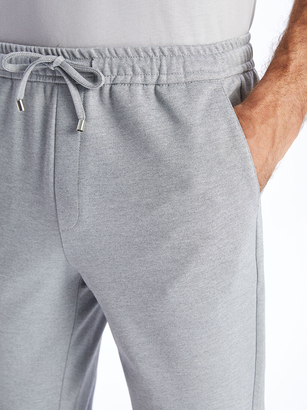 Gri Dar Kalıp Erkek Chino Pantolon-1