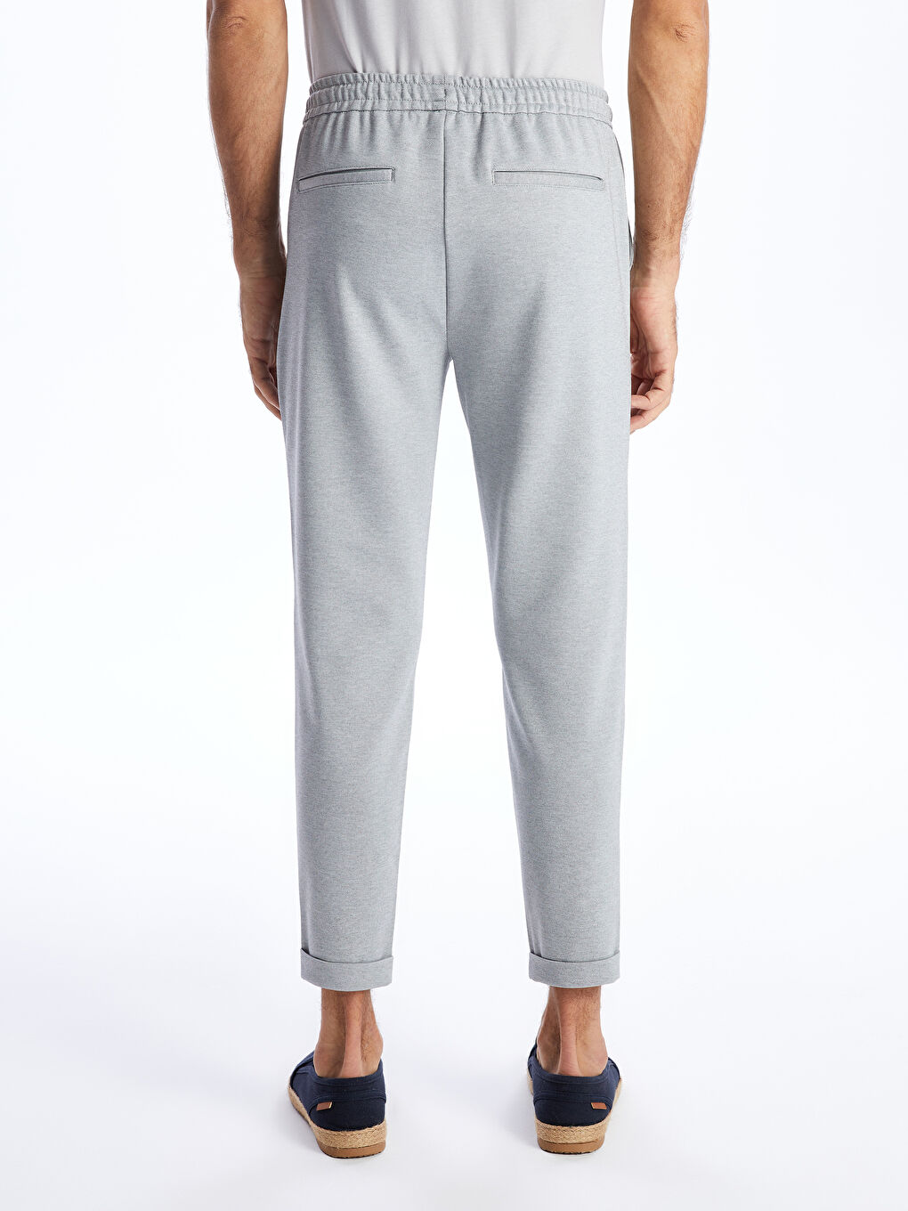 Gri Dar Kalıp Erkek Chino Pantolon-3